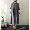DIMANAF Nuevo 2026 Mujer Tallas Grandes Verano Playa Dama Estampado Vintage Vestido Largo Holgado Oversize Maxi Vestido de Sol Ropa