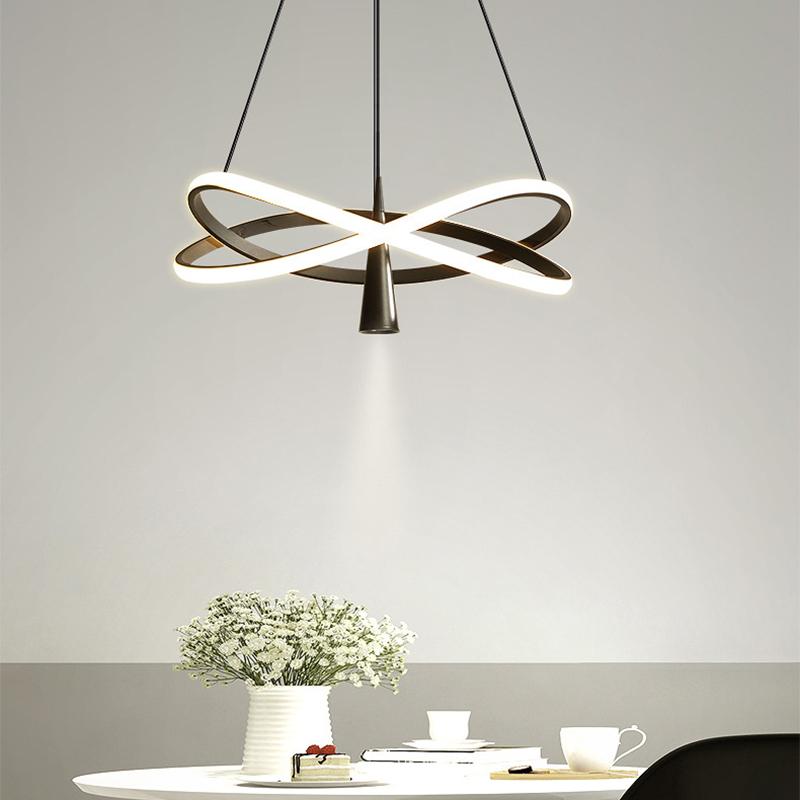 Nowoczesny żyrandol z wiszącą lampą LED, wiszący żyrandol do jadalni, salonu, sypialni, wnętrza domu, wystrój, oprawa oświetleniowa, lusterko