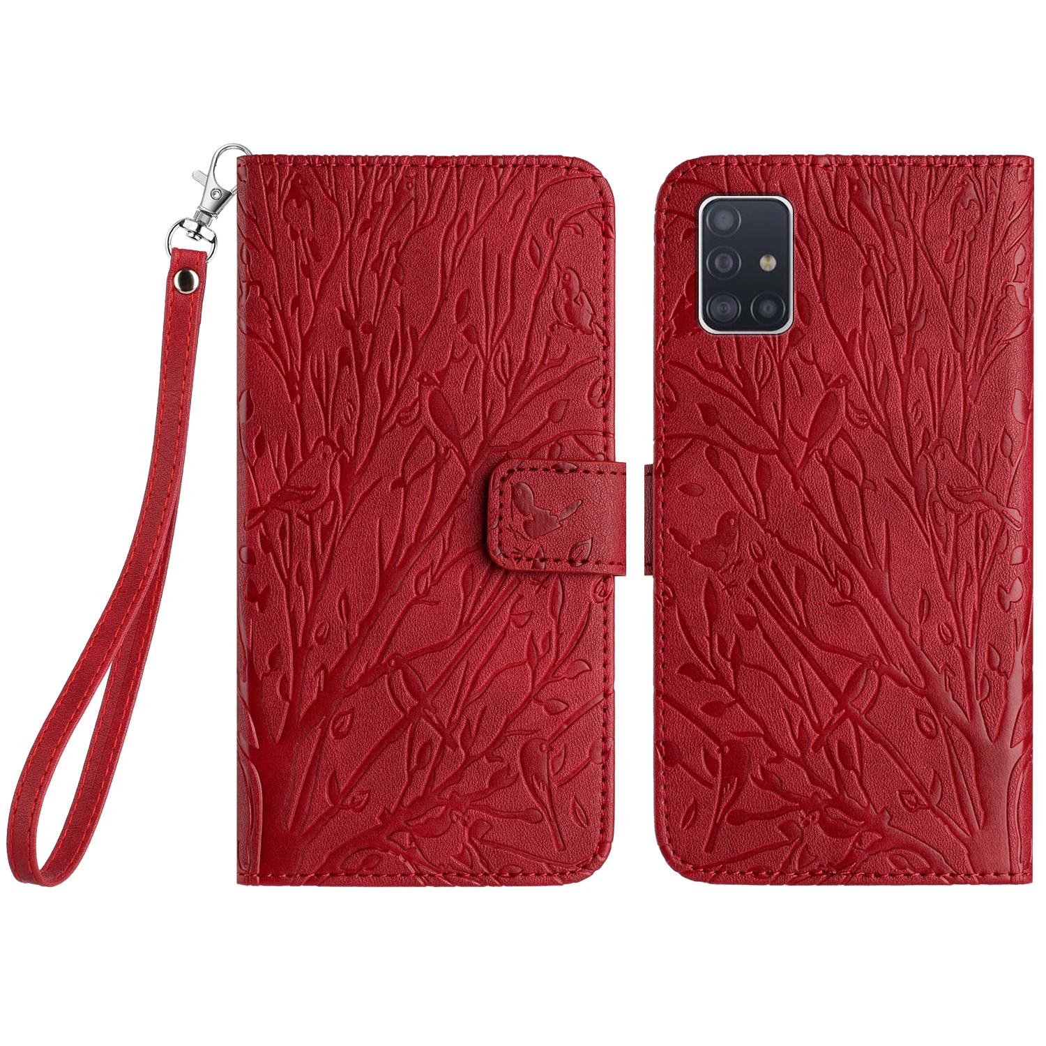 

For Samsung Galaxy A51 4G SM-A515 Phone Case Wallet PU Leather Stand Phone Cover Red
