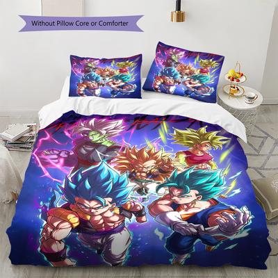 DRAGON BALL Pattern Bedding,Quilt Set Quilt Cover Pillowcase Home Birthday Gift (1 * Duvet Cover + 2 * Pillowcase, Without Core)