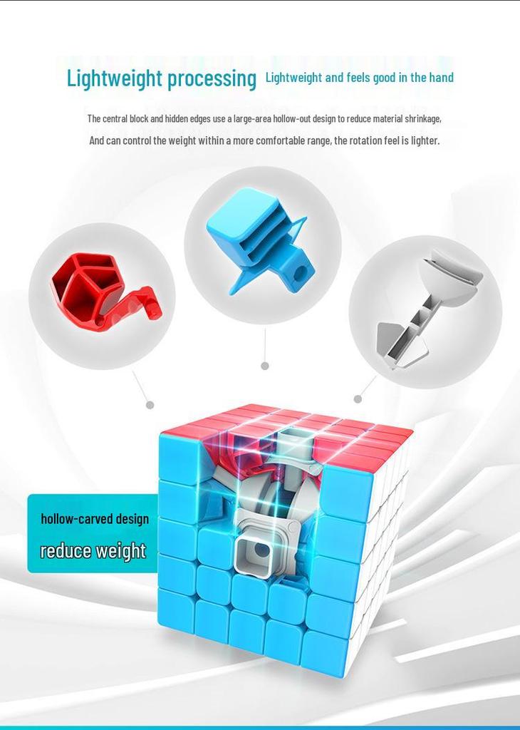 Magic Domain 5th Order Charming Dragon Professional Speed Rubik's Cube - Smooth, Colorful, Intelligent Toy
