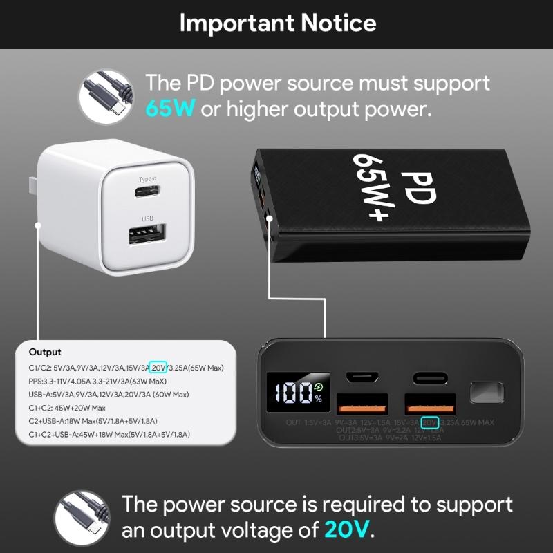 2/3/5M Multiple Lengths USB Type C to DC5521 Power Adapter Cable for Satellite Waterproof Portable Power Adapter Cable