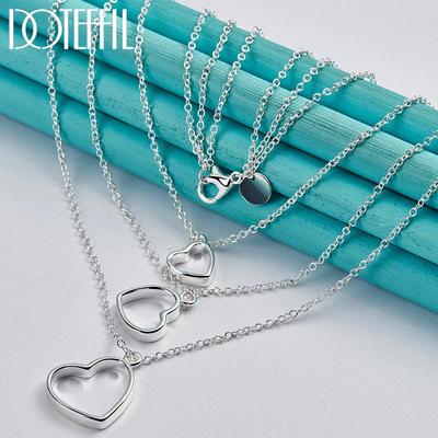 O-ketting Romantisch Hart Ketting Zilveren Cadeau Mode Sieraden