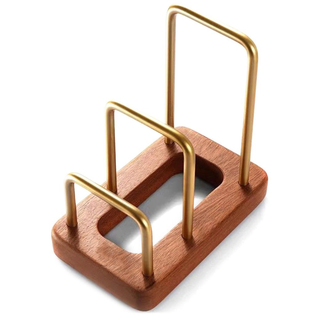 Cutting Boards Holder Multi Layer Solid Wood Plate Rack Wear Resist Pan Storage Drain Rack for Home Kitchen Countertop