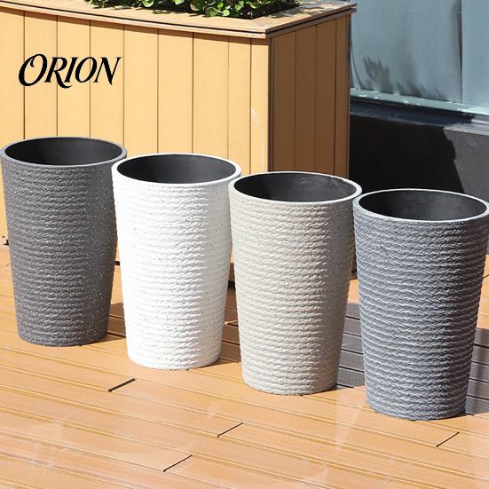 Large Capacity Planter for Tall Plants Round Flower Pot with Drainage Holes, 17 Inch Stone-Look Durable Weather Resistant Decorative Container