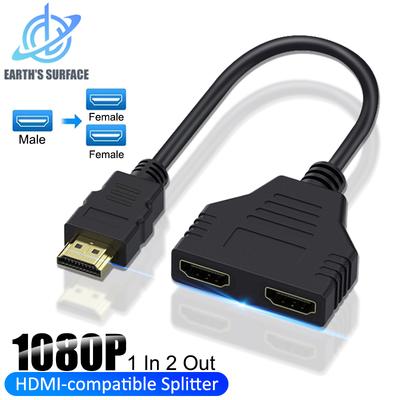 Кабель-розгалужувач HDMI-сумісний 1 в 2 1080P 2 Кабель HDMI-сумісний з подвійним портом Y-адаптер-розгалужувач для ноутбука, монітора, ТВ-приставки