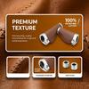 Bike Handle Grips 135/95mm Long/Short Grips Non-Slip PVC Microfiber Leather Ergonomic Hand-Sewn Casual Retro Double Lock-on Handlebar  (Dark Brown-A)