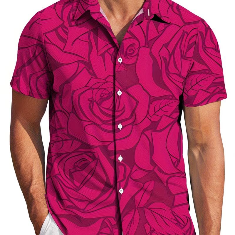 

Men s Tropical Hawaiian Shirt Loose Fit Breathable Beach Casual Wear M