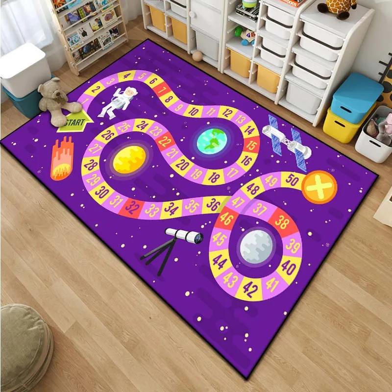 

Мультяшный узор для настольной игры «Змеи и лестницы» Ковер для гостиной, спальни, прикроватный коврик, коврик для пола в ванной комнате 15 размеров Игровые коврики для детской комнаты 40x60cm (16x24in)