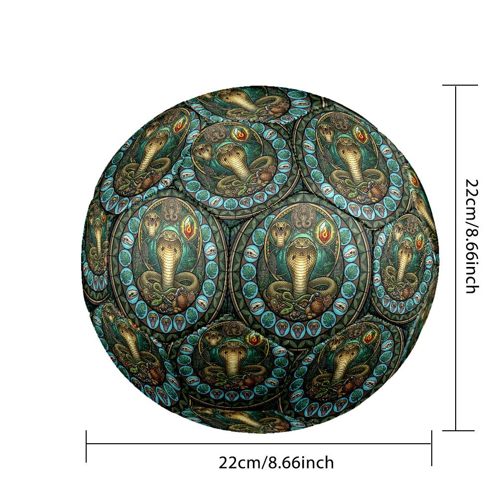 Snake Mandala Symbols Round Football Size 5 Adult Ball Suitable for Training Matches and Outdoor Team.