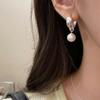 New Cute Pearl Studs Hoop Earrings For Women  Color Eardrop Minimalist Tiny Huggies Hoops Wedding Fashion Jewelry