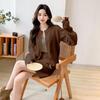 Women's Fashion Long Sleeve Knit Cardigan & Short Skirt Set