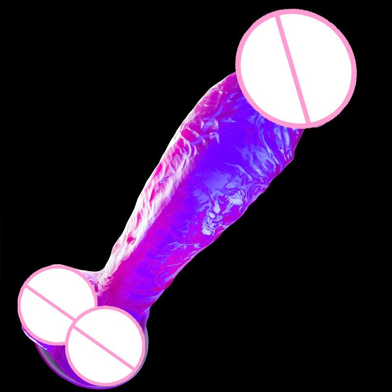 Dildo Feminino em Forma de U Cabeça Dupla Pênis Falso Pequeno Masturbador Feminino Cristal Colorido Produtos Eróticos