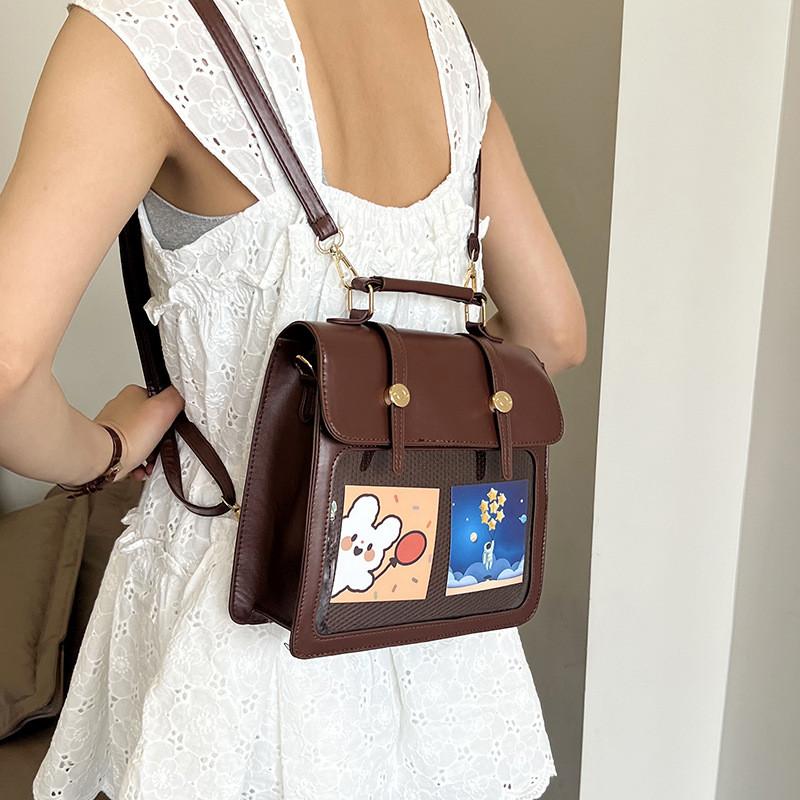 Trendy 2024 Summer New Vintage Minimalist Stylish Backpack For Women With Pu Material