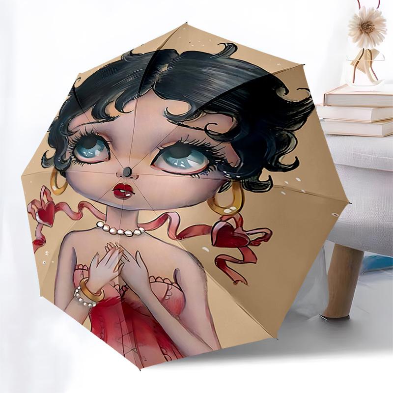 Automatic Opening/Closing Umbrella with 3-Fold Design and Iron Frame - Perfect Gift for Fans, Travelers, and Everyday Use0104304a