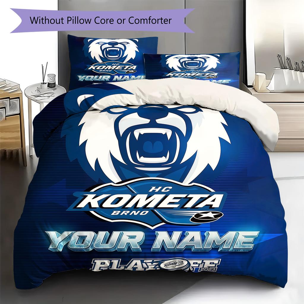 Custom Name HC Kometa Brno Bedding,Quilt Set Quilt Cover Pillowcase Home Birthday Gift(1 * duvet cover + 2 * pillowcase, without core) -HE66
