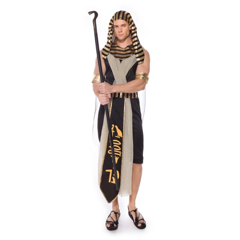 Man Egyptian Costume Set Women Egypt Queen Outfit Egyptian Collar Wristbands Belt Decorations for Halloween Cosplay