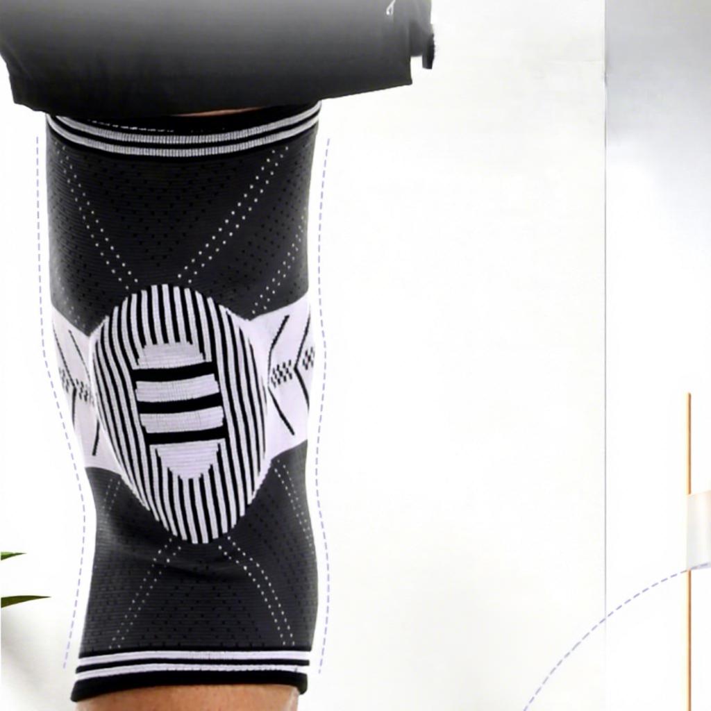 Factory Customization Sports Breathable Thick Knitted Knee Pad Elastic Band Closure Non-Slip Shock Absorbing