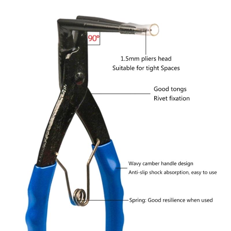 Heavy-duty Cylinder Snap Ring Pliers Internal Ring Remover Retaining Circlip Pliers 90 Degrees Bending Pliers Long Nose