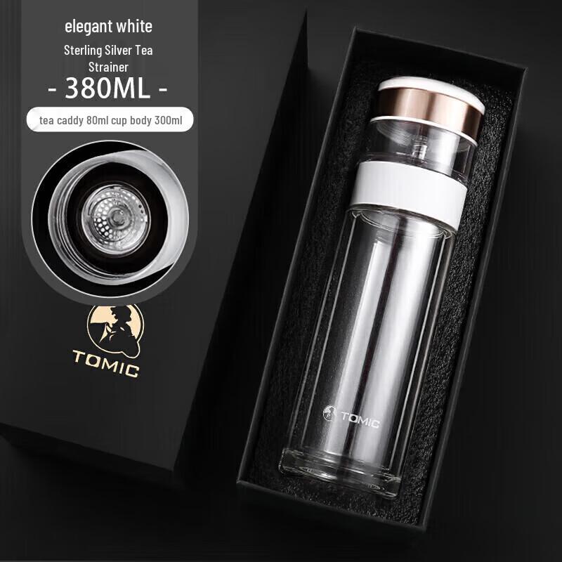 TOMIC TG80708Y Double-Layer Glass Tea Infuser Cup