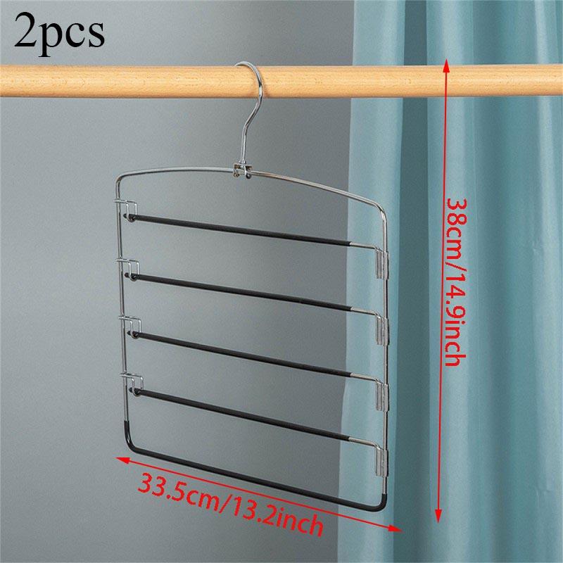 Mehrschichtige Edelstahl Bewegliche Kleiderbügel Regale Organizer Platzsparer Schrank Kleiderbügelständer Hosen Kleidung Funktionsbügel