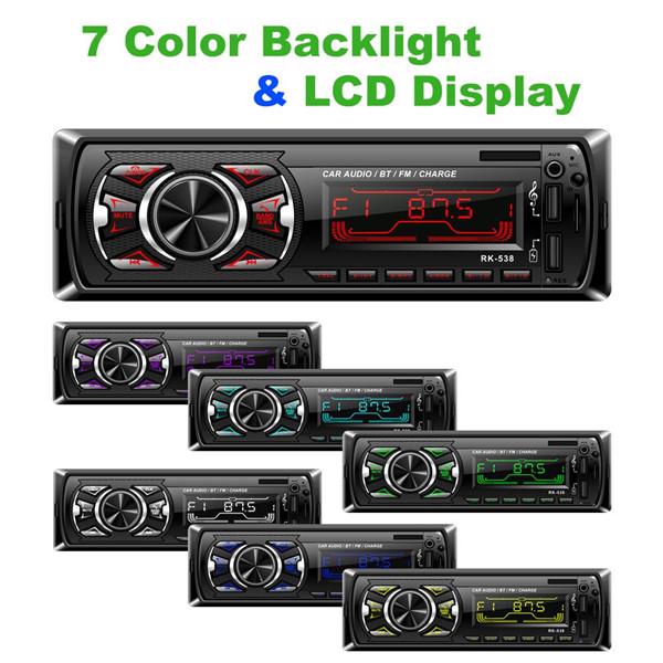Car MP3 Player FM Radio 3 Inch Large LED Segment Displays AUX Input USB Fast Charging Function DC 12V With Wireless Steering Wheel Remote Control