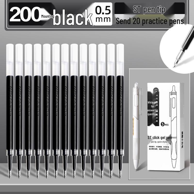 Quick-Dry 0.5mm Black Gel Pen Refill, Universal Needle Tip, Push-Action, Signing Replacement Core