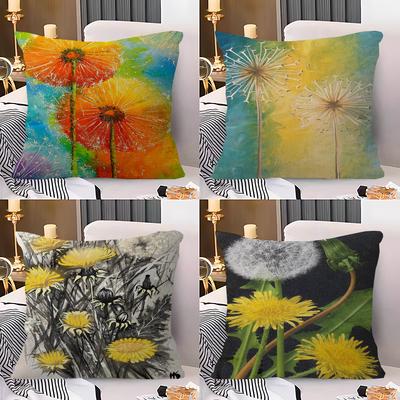 Abstract Dandelion Decorative Room Aesthetics Pillow Case Home Decor Bedroom Sofa Bed Couch Pillow Cover 45x45