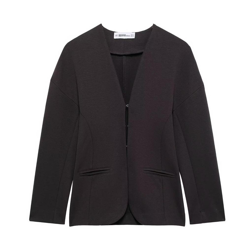 2025 Spring Women's European & American Style Double-Sided Long Sleeve Suit Jacket