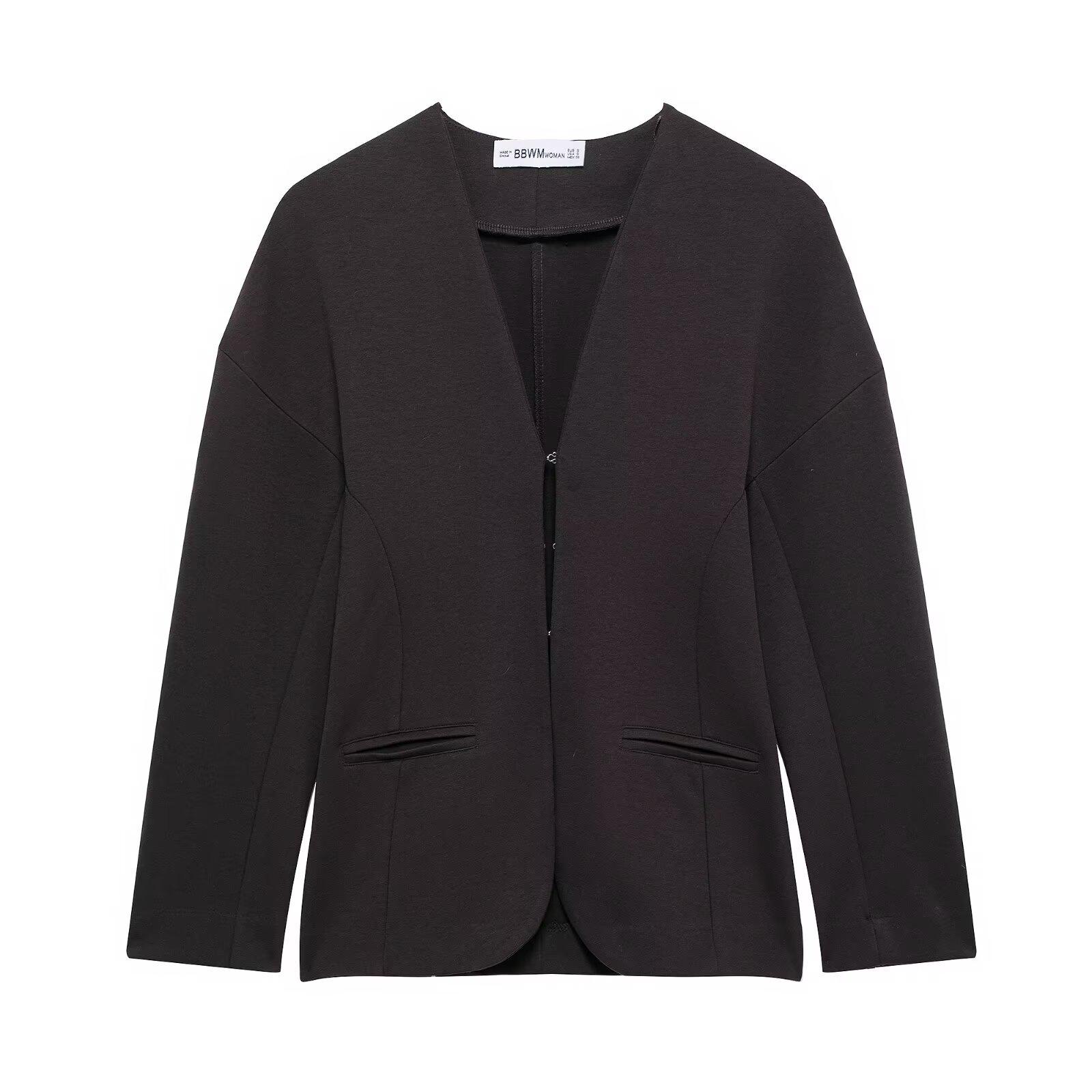 

Женский двусторонний пиджак-костюм с длинным рукавом в европейском и американском стиле, весна 2025 Small коричневый