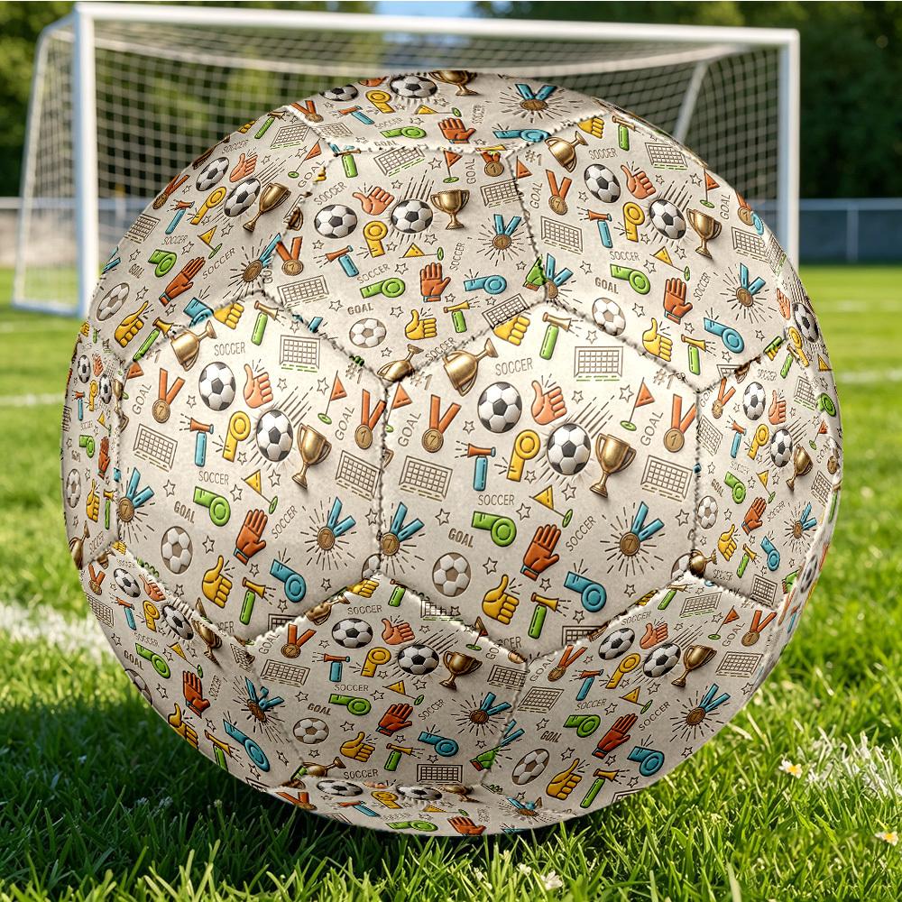 1pc Soccer Icons Soccer Ball Size 5,Suitable for Practice Matches/Training, Ideal for Indoor and Outdoor Sports. C63047
