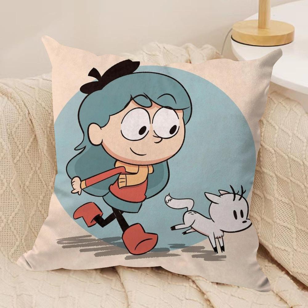 Cartoon HHilda Cushion Cover Silky Short Plush DoubleSided Printed Pillow Case for Sofa All Seasons Home Decor Gift