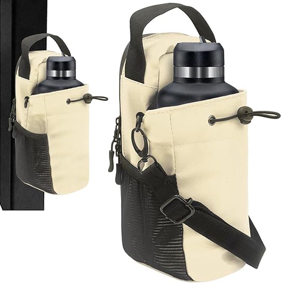 Strong Magnetic Fitness Water Bottle & Storage Crossbody Bag - Large Capacity for Gym Essentials