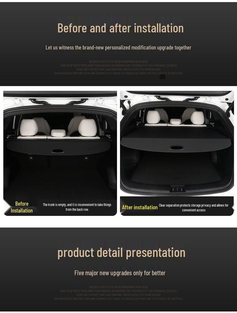 Jetour Shanhai T2/T1/L9/L6 Retractable Trunk and Tail Box Cargo Cover