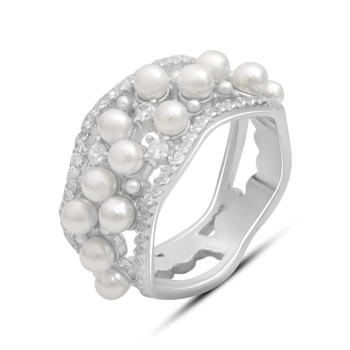

Silver ring with natural pearl 2.5ct, product weight 5.1 g (2185567) 19 білий