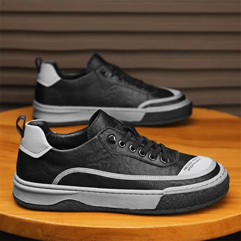New Casual Leather Men's Shoes 2024 Luxury Comfy Sport Shoes Outdoor Sneakers Fashion Antiskid Driving Shoes Designer Mocassins