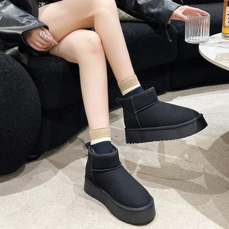 

Женские зимние новые элегантные неглубокие слипоны модные дизайнерские спортивные туфли на толстой подошве женские сапоги для отдыха на природе свадебные вечеринки 40