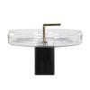 Table D'appoint - Verre Noir Transparent - Fer Laqué - 41x41x57cm