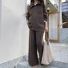 Knitted Sweater Set for Women's Autumn and Winter, Loose Wide-leg Casual Pants, Fashionable and Stylish Two-piece Set