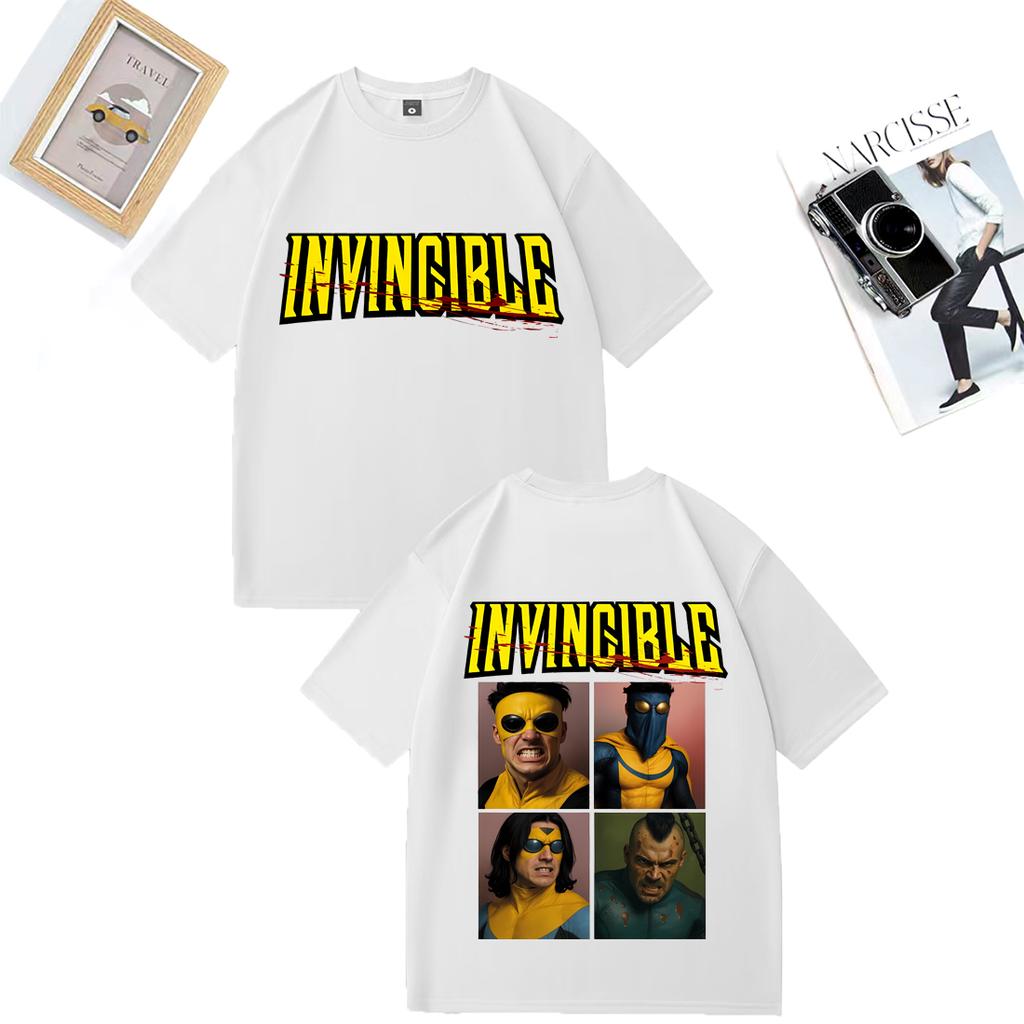 Unisexs and Womens Invincible Mark Superhero TShirt Anime Round Neck Hip Hop Style Casual  Vintage Oversized Cotton TShirts