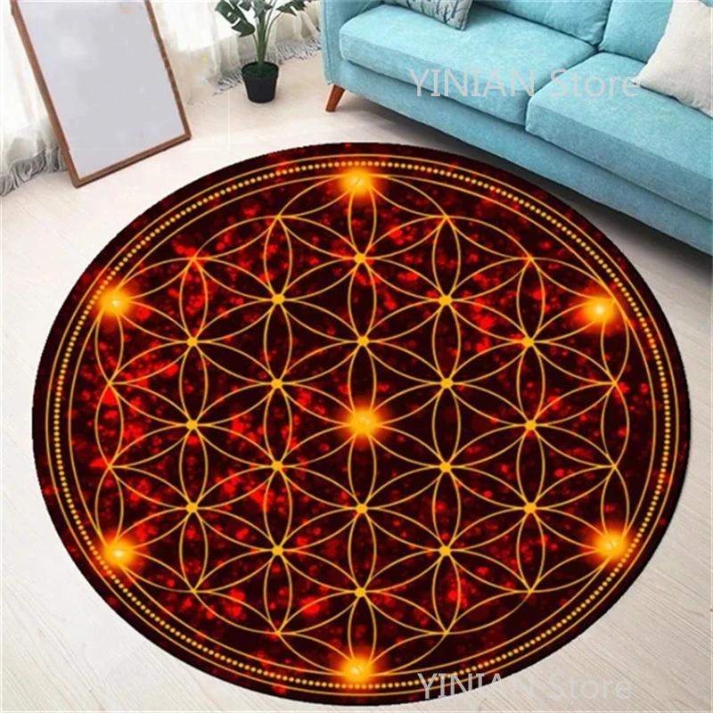 Geometry Round Carpet Cushion Living Room Bedroom Floor Mat Doormat Sofa Computer Chair Area Rug Dropshipping Wholesale