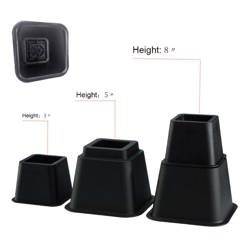 Thickened Bed Leg Protectors Not Scratch Floor Pad Slip Resistant Strong Plastic Caps Quick Fixing for Furniture