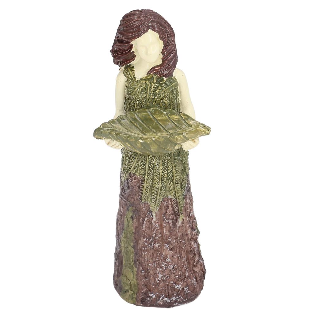 Fairy Statue Bird Feeder Resin Attractive Beautiful Goddess Statuary Bird Feeder for Outdoor