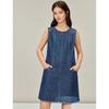 INMAN Women's 100% Cotton Denim Vest Dress