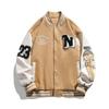 Amerikanischer Herbst und Winter Paare Baseball-Uniform Herren PU-Leder-Patchwork Lässige Herrenjacke Trendige Marke