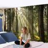 Onivein Forest Tapestry Nature Sunlight Streaming Through Green Trees Wall Hanging for Bedroom Living Room Office Decor 60 x 50 Inches