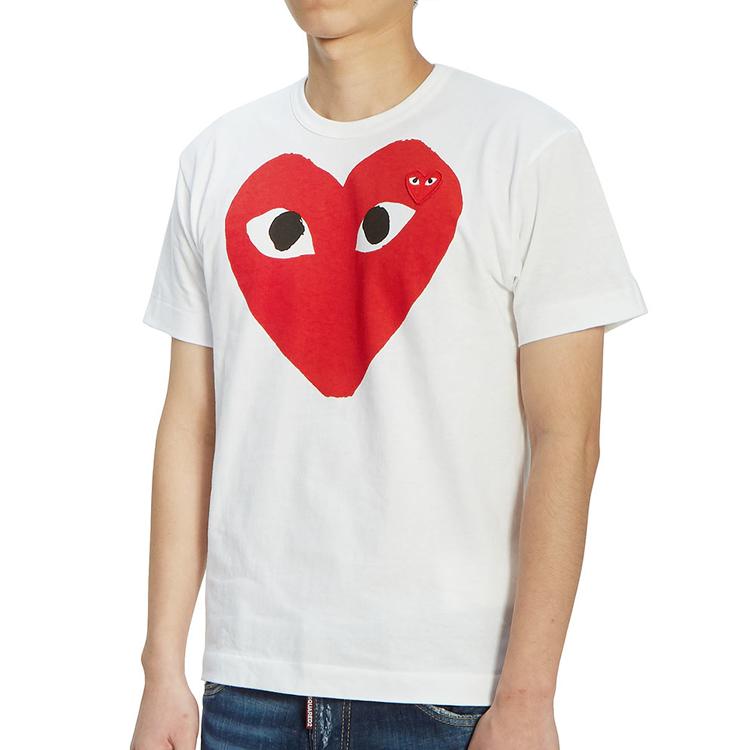 Comme Des Garcons Play Women's Red Heart Emblem T shirt AZ-T026-051-1