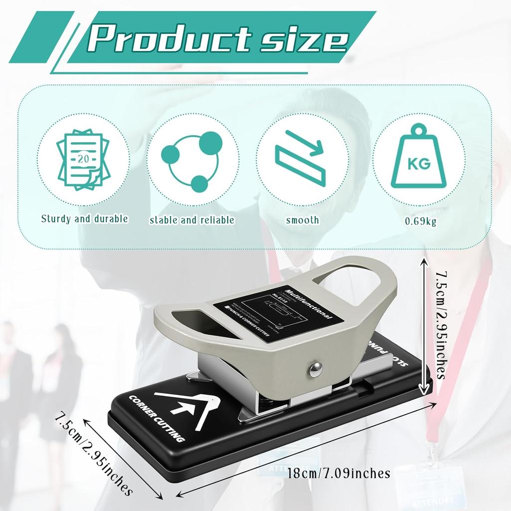 2 in 1 Slot Hole Punch 3 x 13 mm and R5 Card Corner Trimmer Dual Use Hand Hold Slot Flat Hole Puncher DIY Corner Rounder Punch Tool for PVC ID Card