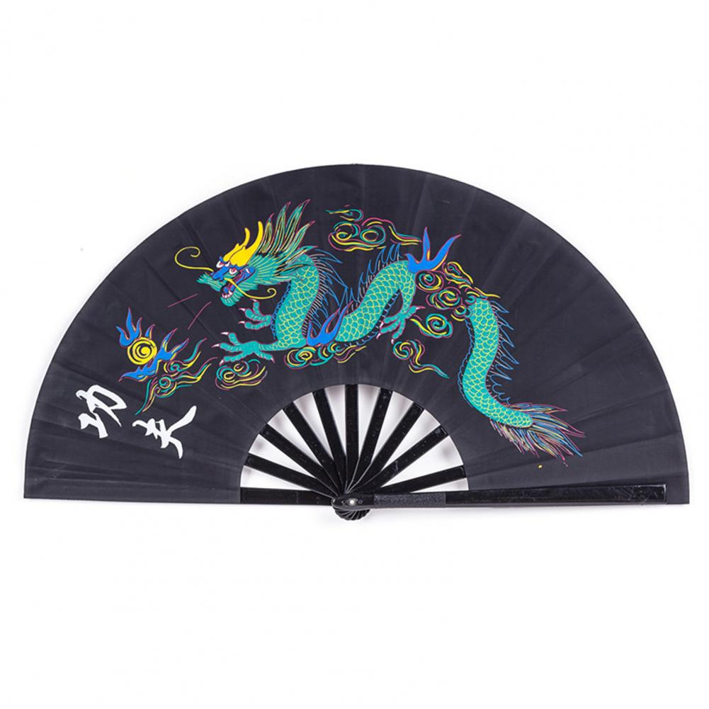 Folding Fan Elegant Chinese Dragon Tai Chi Fan Kung Fu Fan Metal Rivet Handheld Fans High Quality Performance Fans abanico