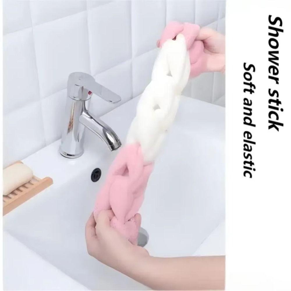 Colour Block Foaming Net Mesh Bath Towel Simple Bath Sponge  Shower Use